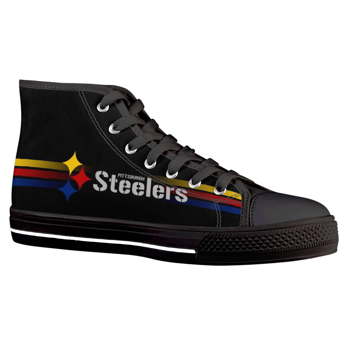 Women's Pittsburgh Steelers High Top Canvas Sneakers 010